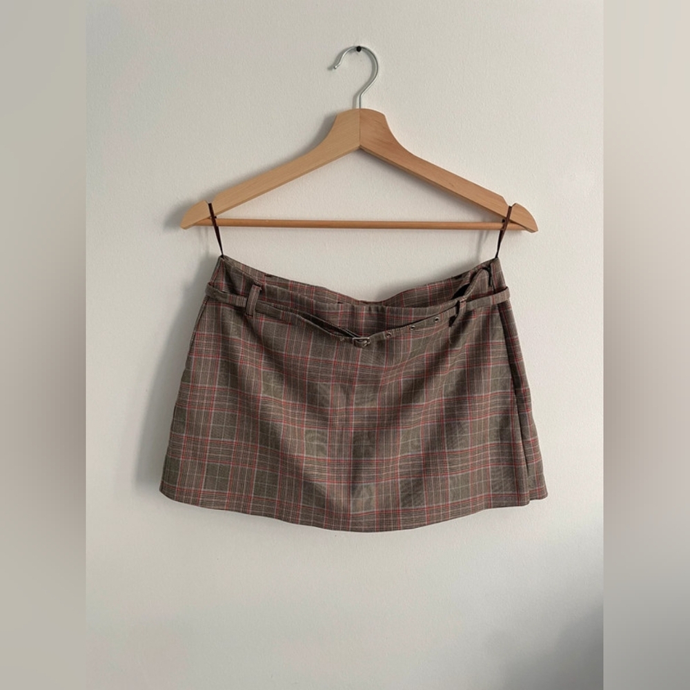 Zara Brown Plaid Mini Skirt